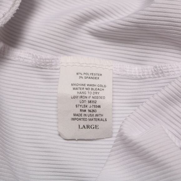 Olivia Rae Ribbed Cropped Tank Top White High Neck Sleeveless Relaxed Fit Size L - Picture 7 of 8